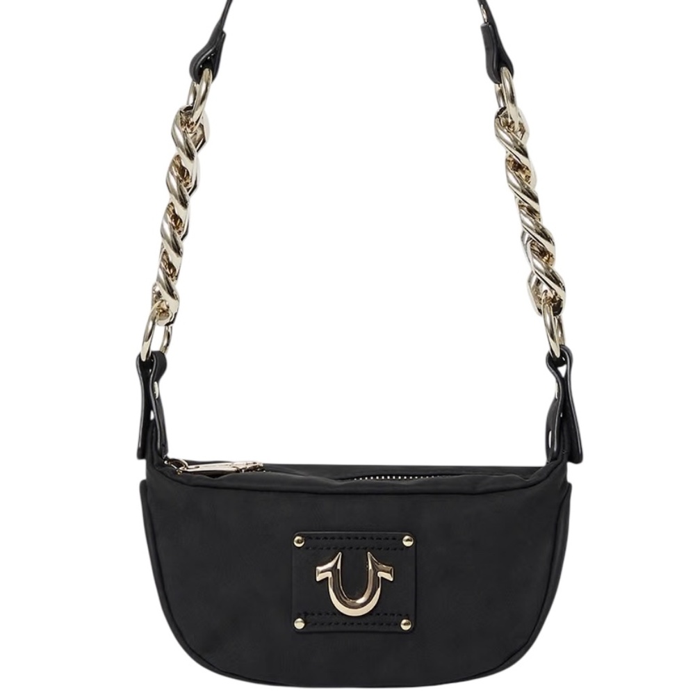 True religion Horseshoe  Chain Bag black